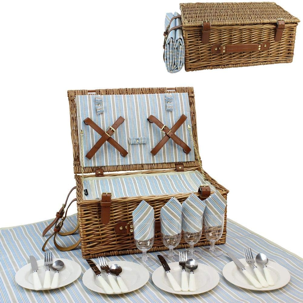 Wicker Picnic Basket Set for 4 Persons E6530