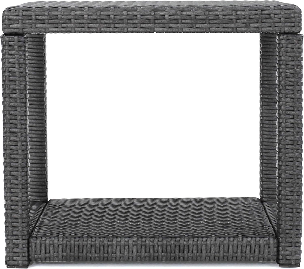 Grey Outdoor Wicker Accent Table E23138