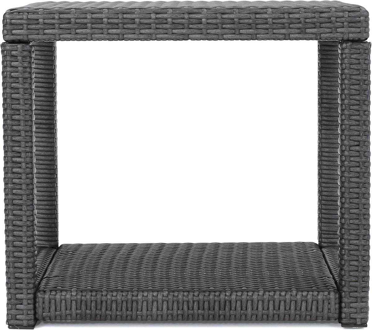 Grey Outdoor Wicker Accent Table E23138