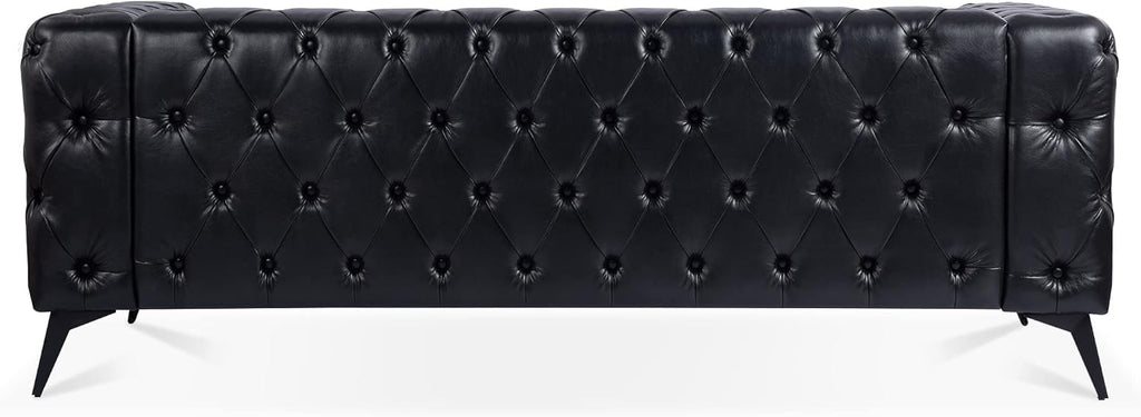 Comfy Couch Traditional Square Arm Sofa 84.06 Inch Width Removable Cushion 3 Seater I1412