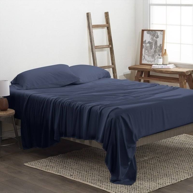 Rayon from Bamboo 4-Piece Bed Sheet Set Full Navy U296