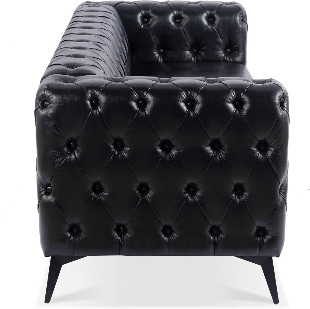 Comfy Couch Traditional Square Arm Sofa 84.06 Inch Width Removable Cushion 3 Seater I1412