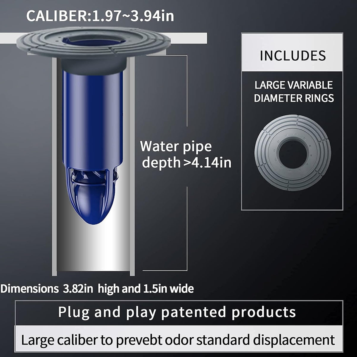 Shower Drain Floor Drain Backflow Preventer Magnetic Levitation One-Way Drain Valve Pack of 2 R438252