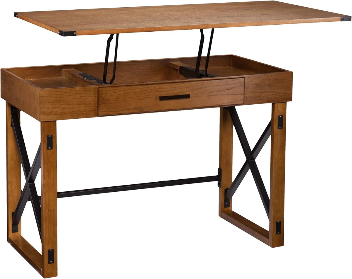 Adjustable Height Standing Desk with Hidden Storage O973826
