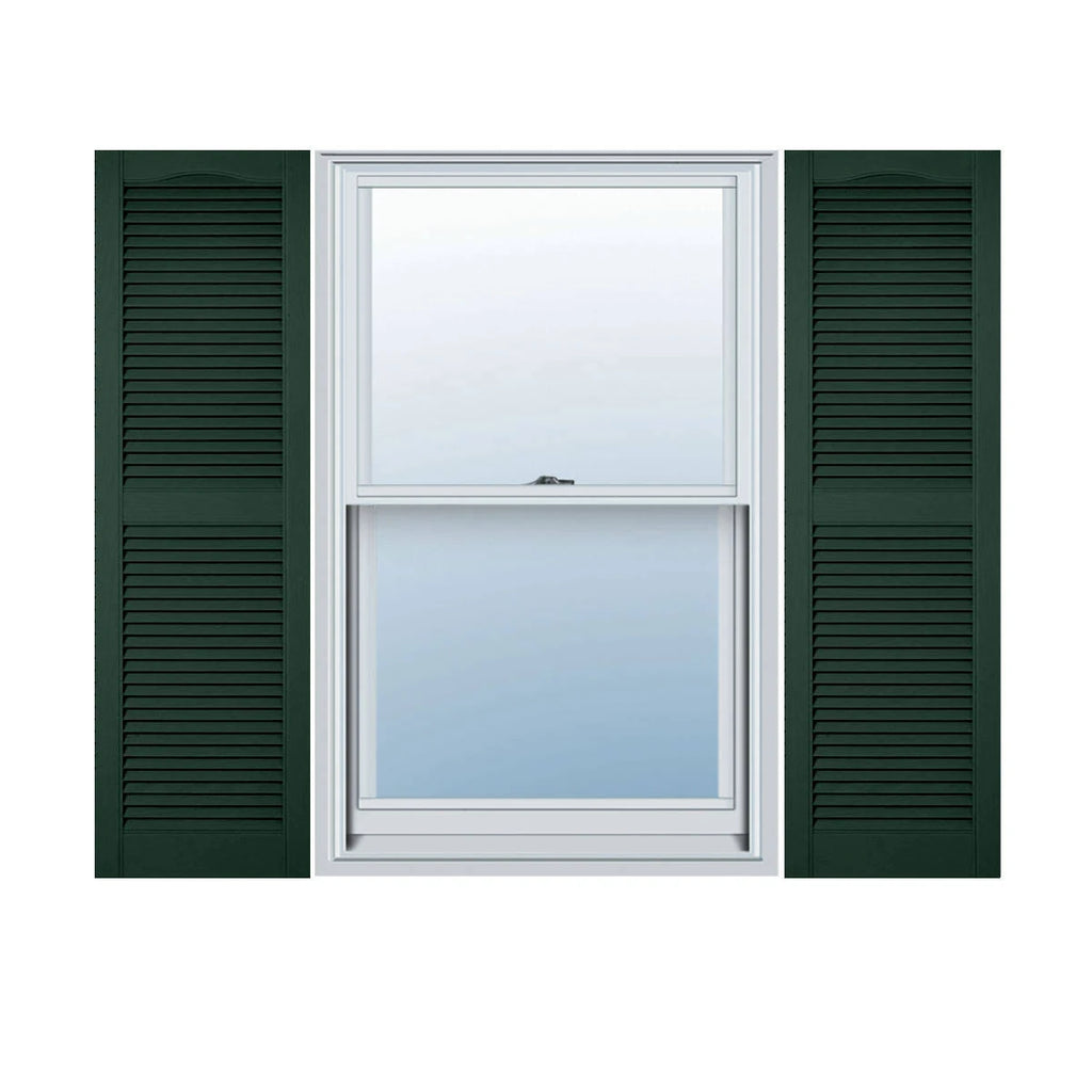 Vinyl Cathedral Top Open Louver Shutters M598