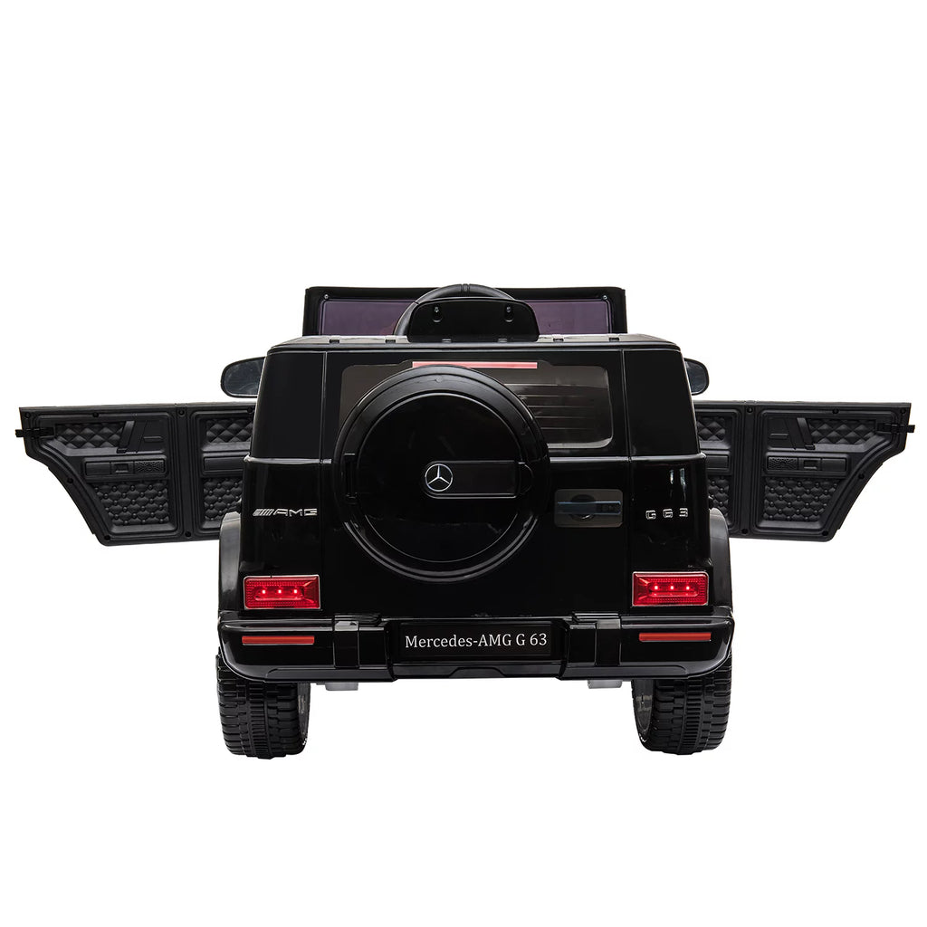 12V Battery Powered Ride On Car with Remote LED Lights Black K6275