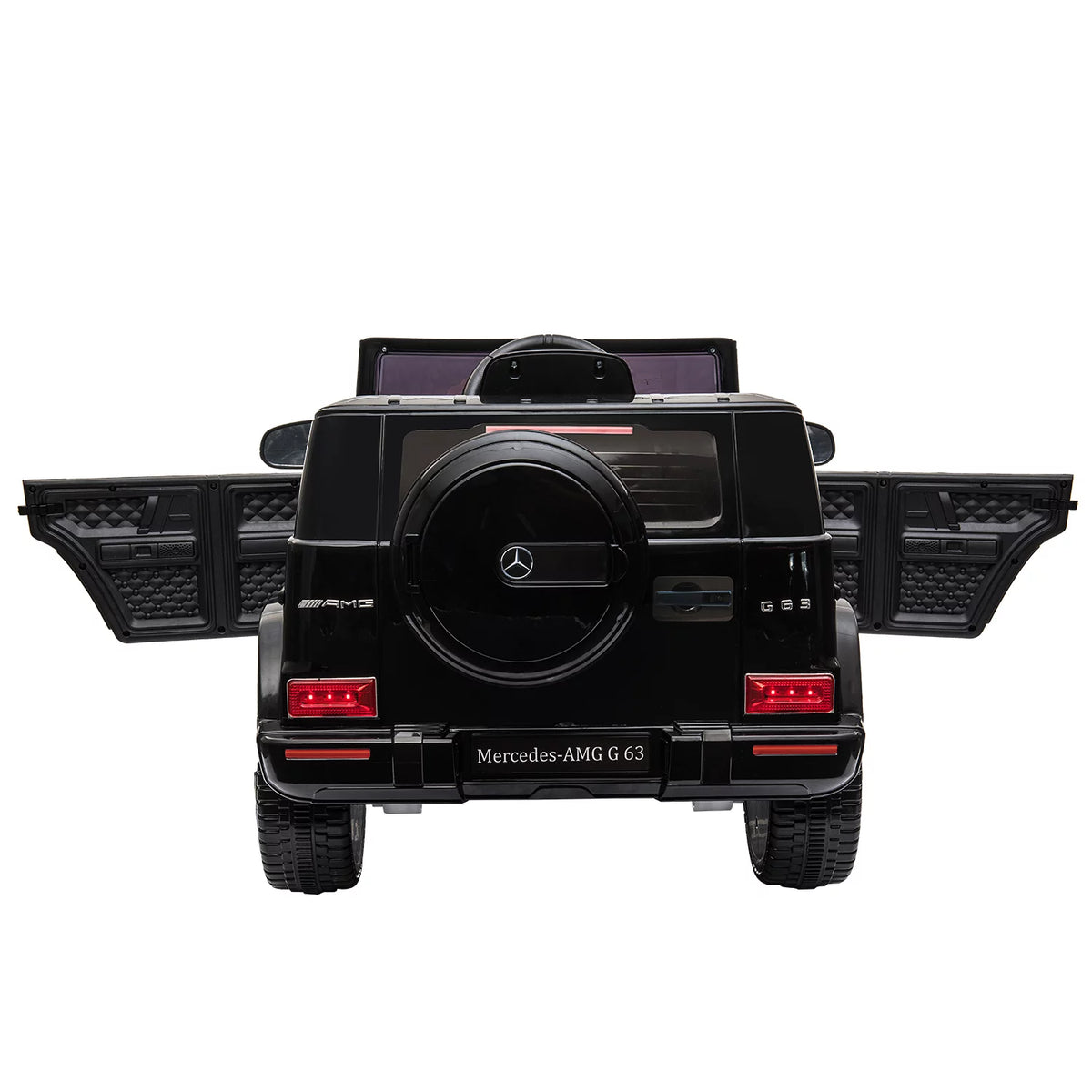 12V Battery Powered Ride On Car with Remote LED Lights Black K6275
