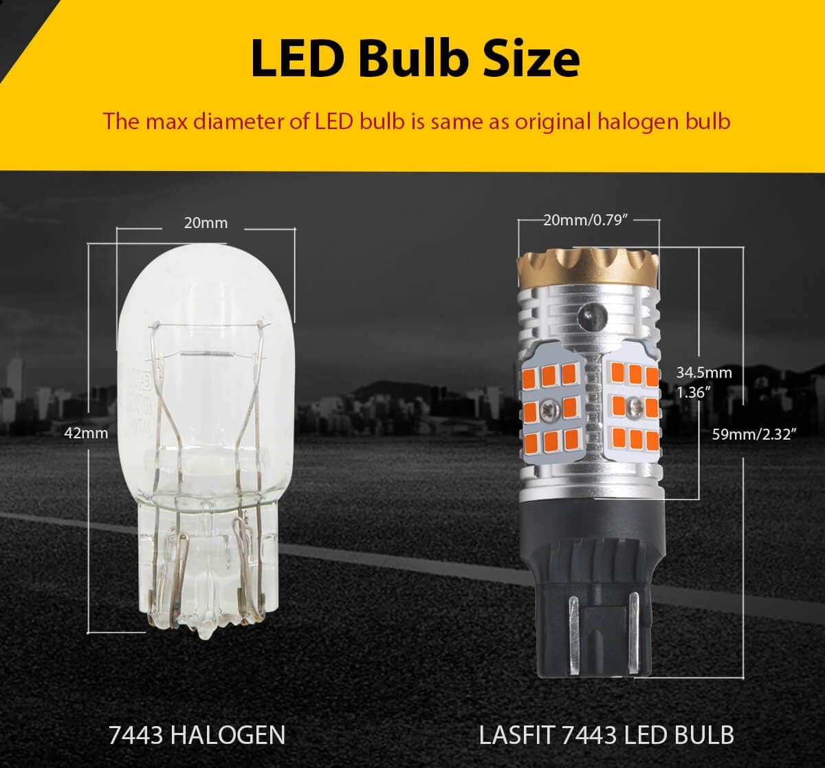 Amber LED Turn Signal Light Bulb (Pack of 2) T2849