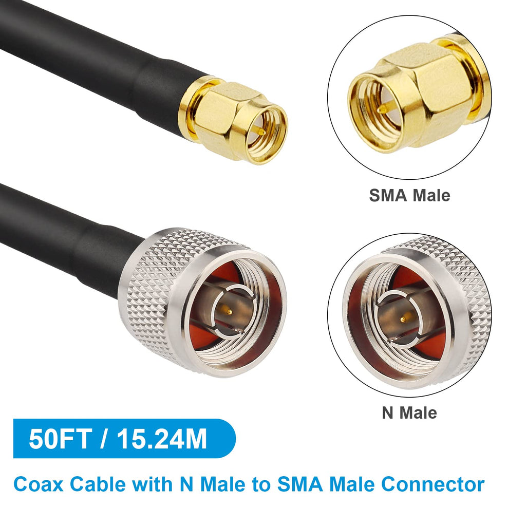 SMA to N Cable 50ft Low Loss 50 Ohm E647999