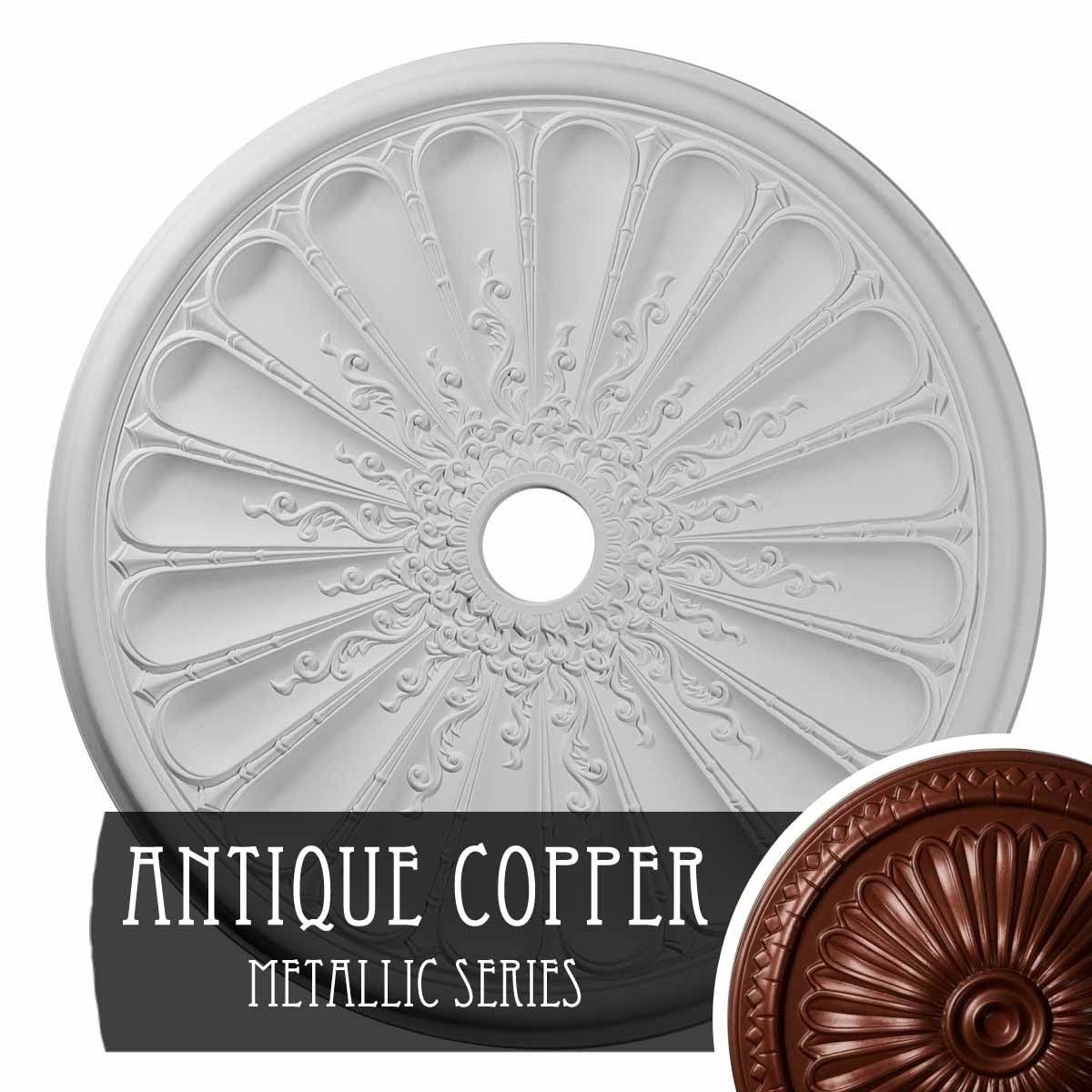 31 1/2x22OD x 3 5/8x22ID x 1 1/2x22P Hand-Painted Ceiling Medallion I260