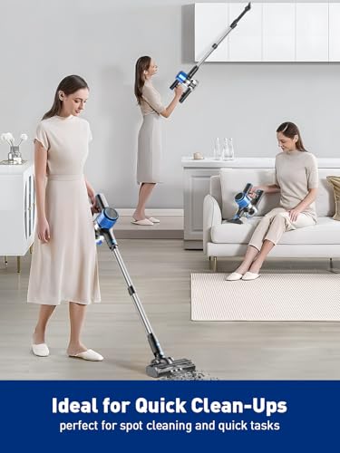 Cordless Vacuum Cleaner, 8 in 1 Lightweight, 45Mins Detachable Battery Y385