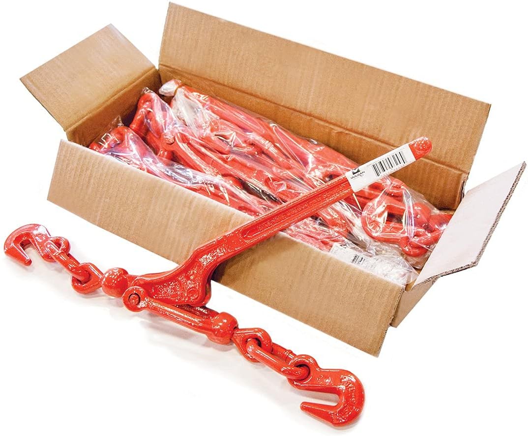 Load Binder with 2 Grab Hooks, 4 Pack, Lever Style, 5,400 Pound Safe Working Load B10827