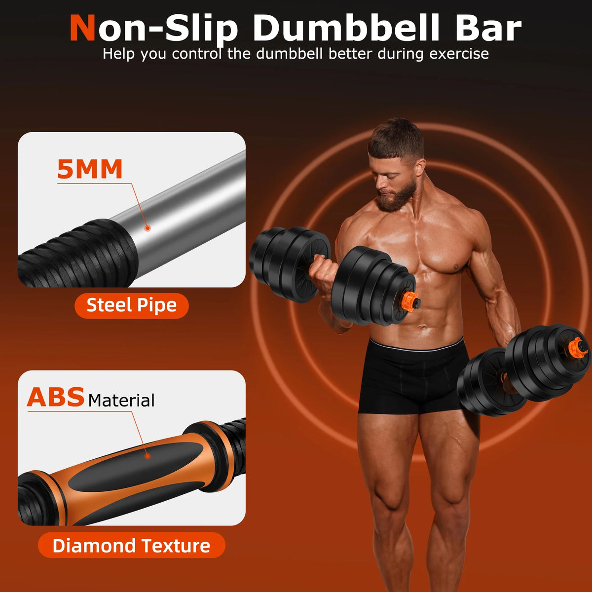 66 Lbs Adjustable Dumbbell Set 4 in 1 Weight Set T3043