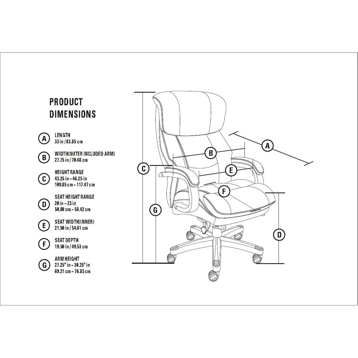 Big and Tall Executive Office Chair K807