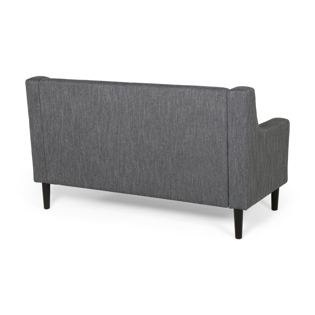 Charcoal Dark Brown Fabric Loveseat C2798