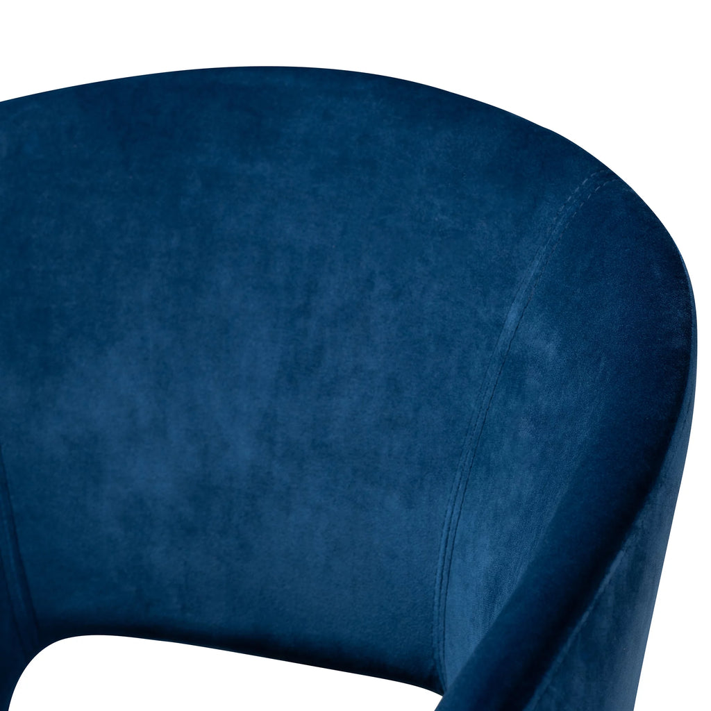 Navy Blue Velvet Upholstered Dining Chair I532567