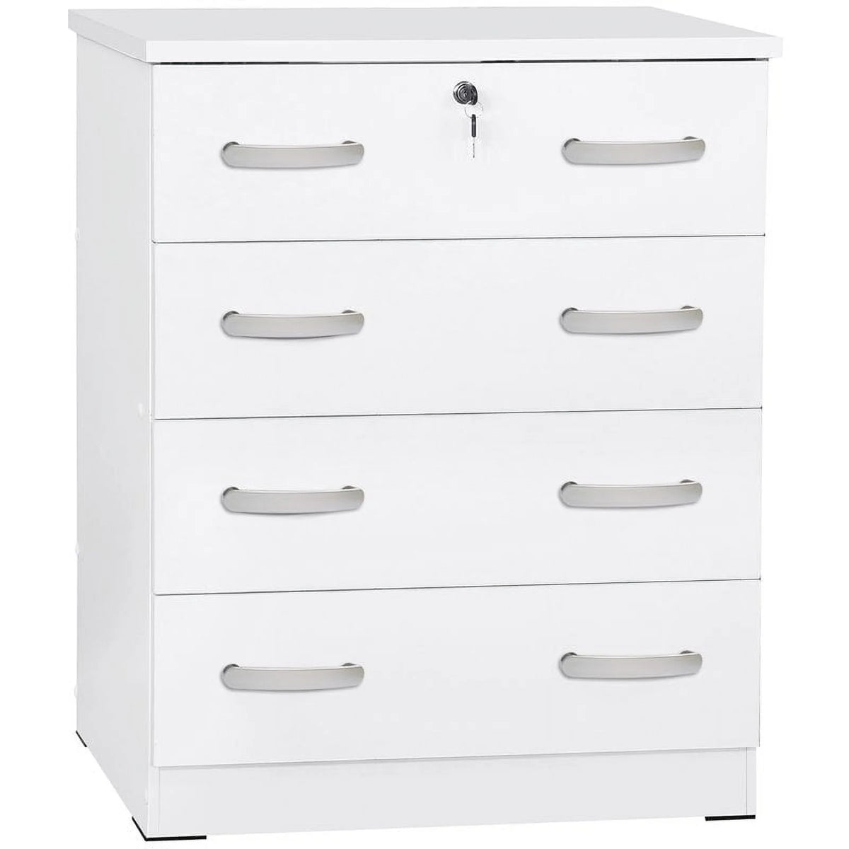 White Queen Captains Bed and 4-Drawer Dresser Set U653