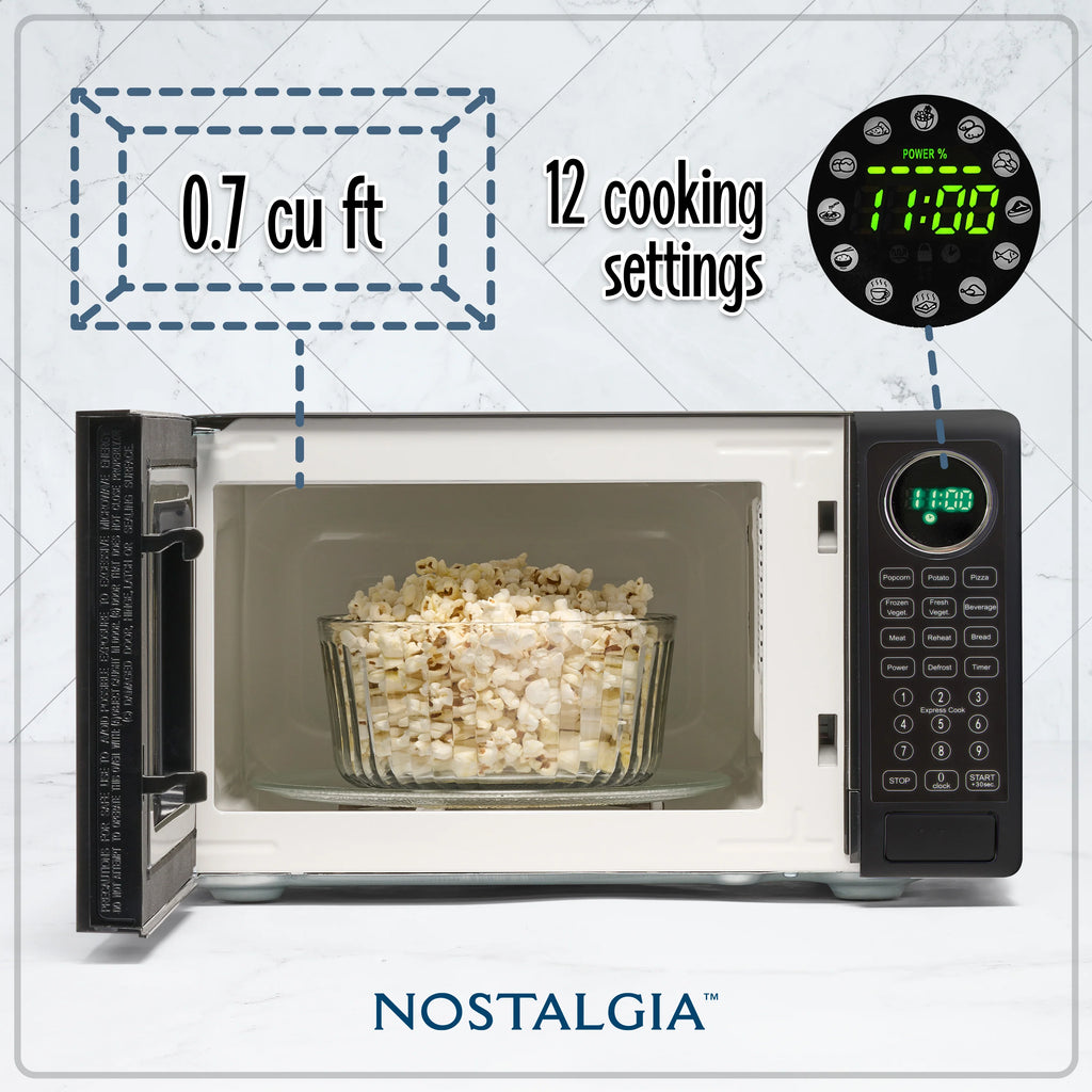 Black 0.7 Cu Ft Retro Microwave E437
