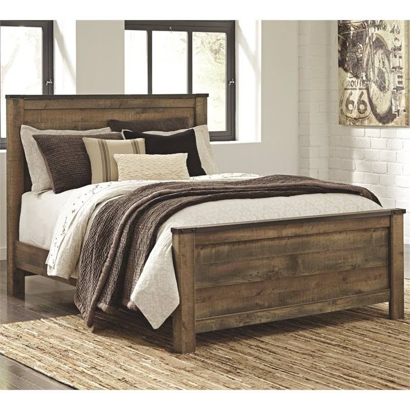 Queen Panel Bed in Brown E104