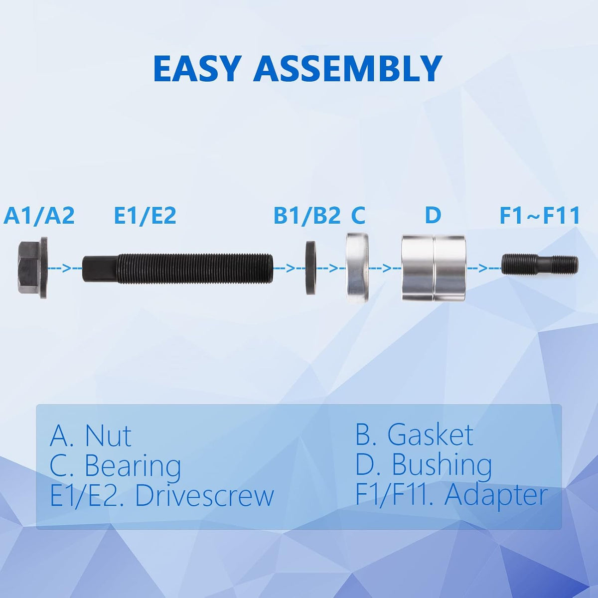 Harmonic Balance Installer Kit with 12 Threaded Adapters Y9241