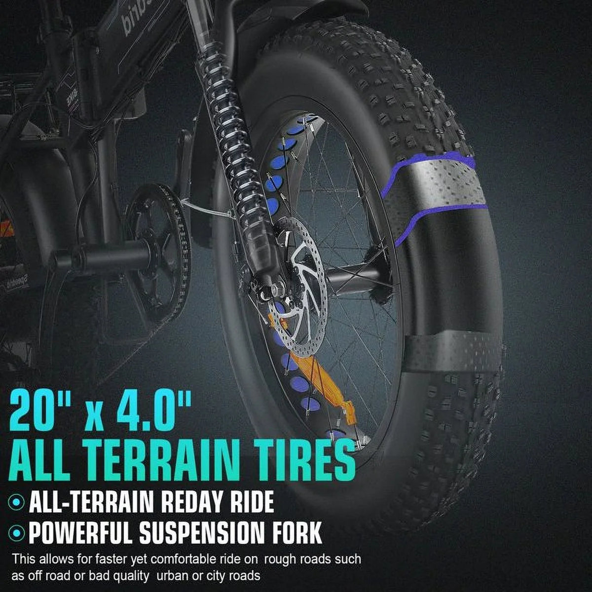 Foldable 20" x 4.0 Fat Tire Electric Bike with 500W Motor T9435