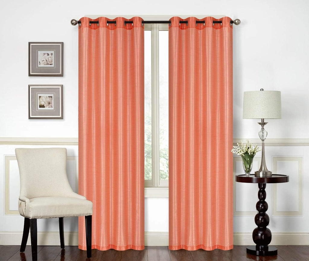 Red Solid Faux Silk Double Waterfall Valance with Tails X809
