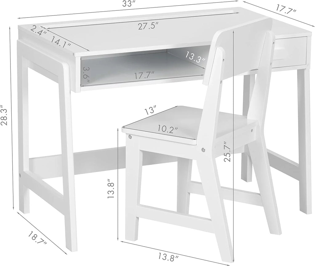 Kids Desk and Chair Set with Drawers B6450