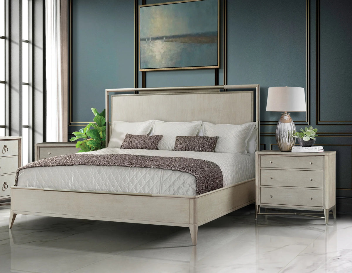 King 3-Piece Solid Wood Bedroom Set with 2 Nightstands R5636