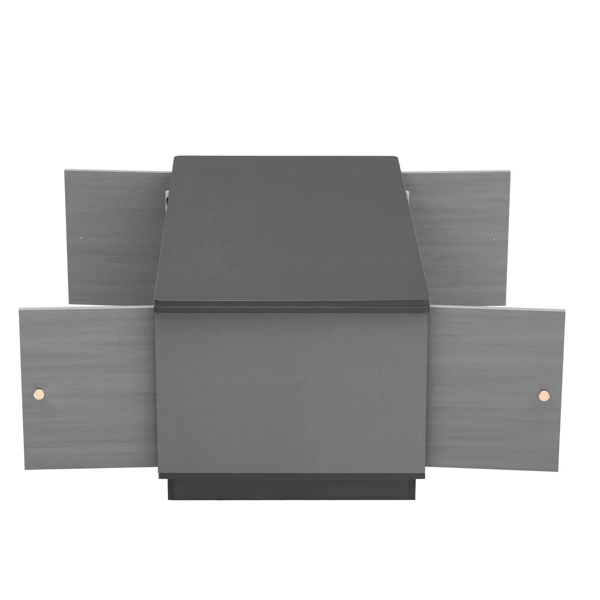 Gray Lift-top Coffee Table with 2 Storage Cabinets K7010