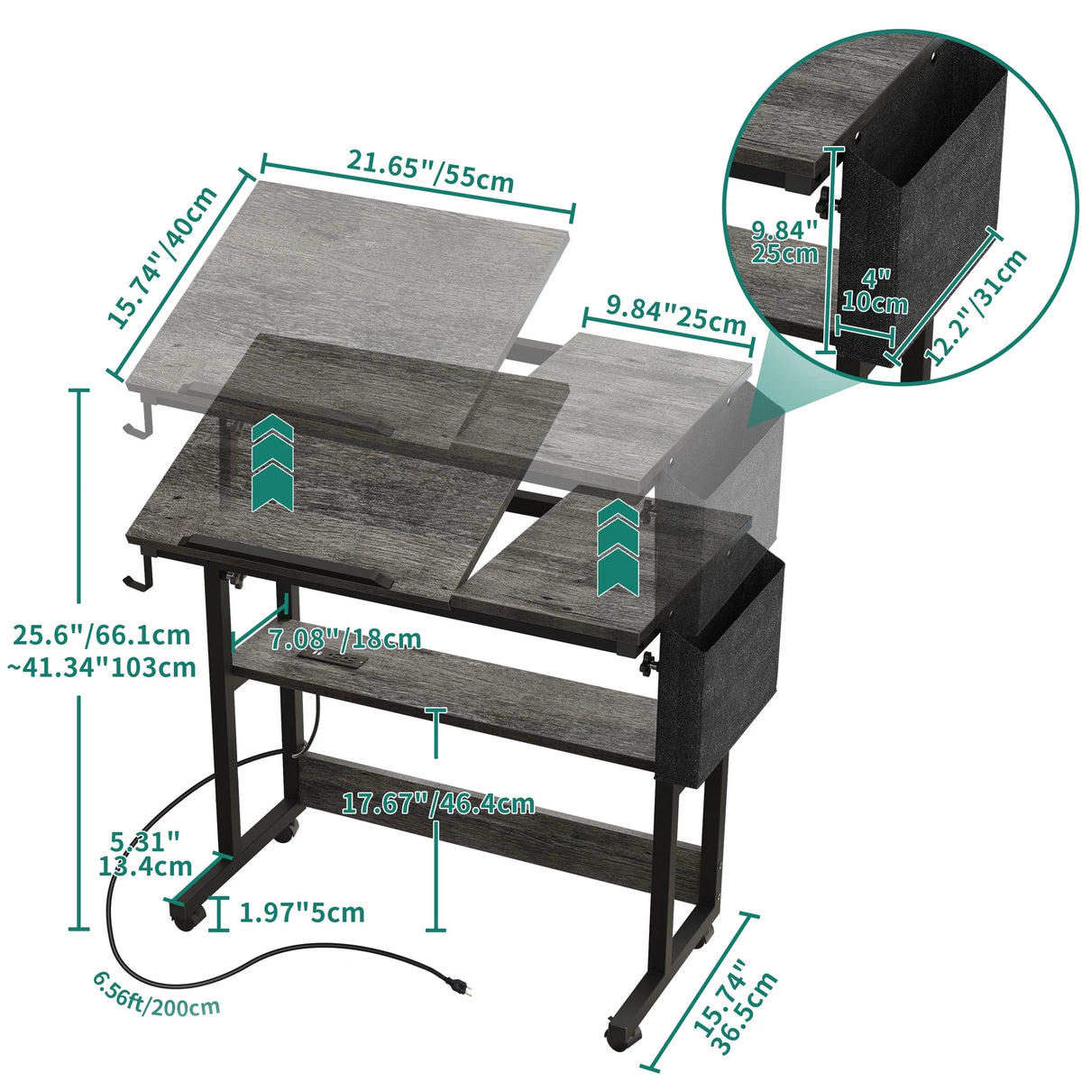 Adjustable Height Gray Standing Desk Z47846