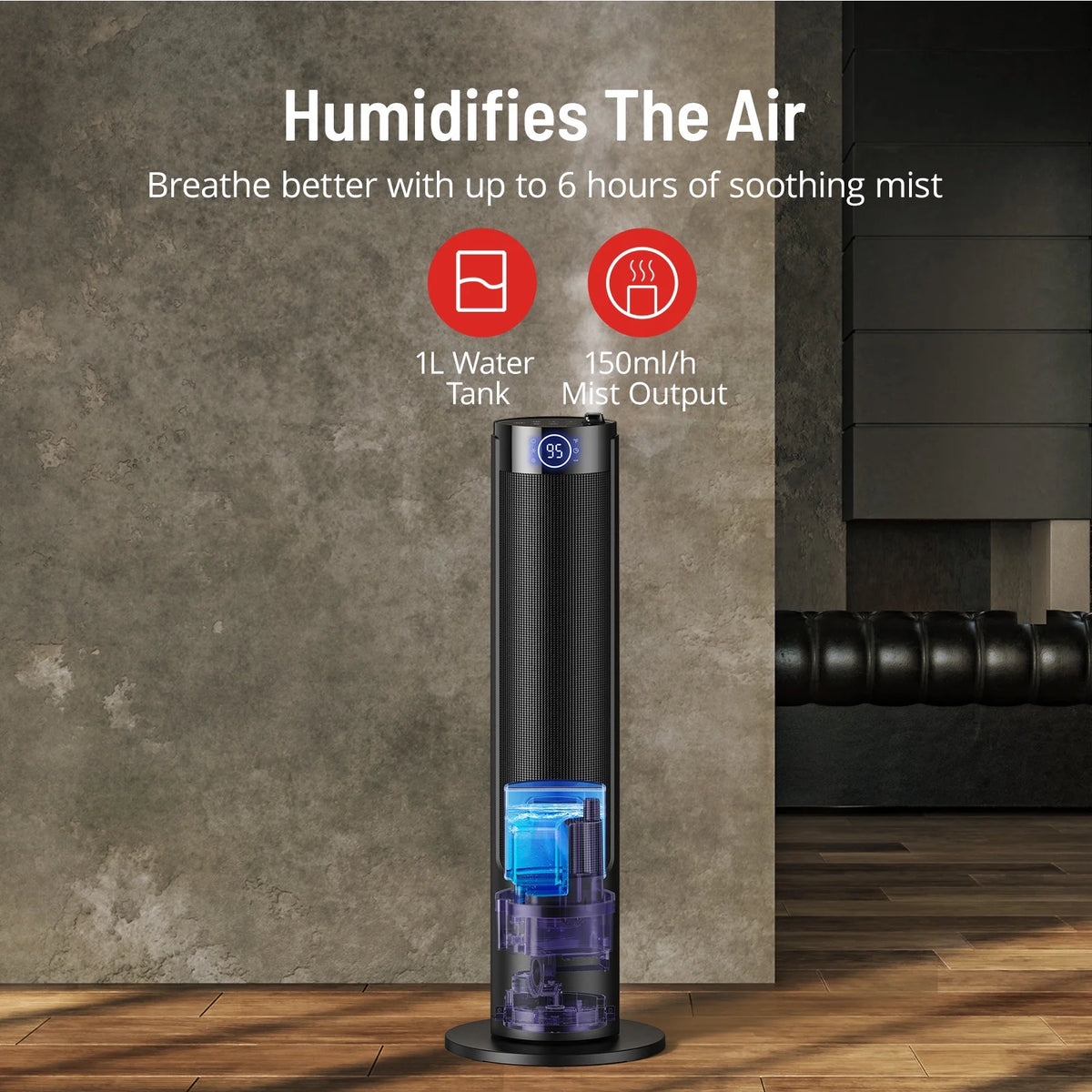 2-in-1 Tower Space Heater Humidifier with Thermostat N66224