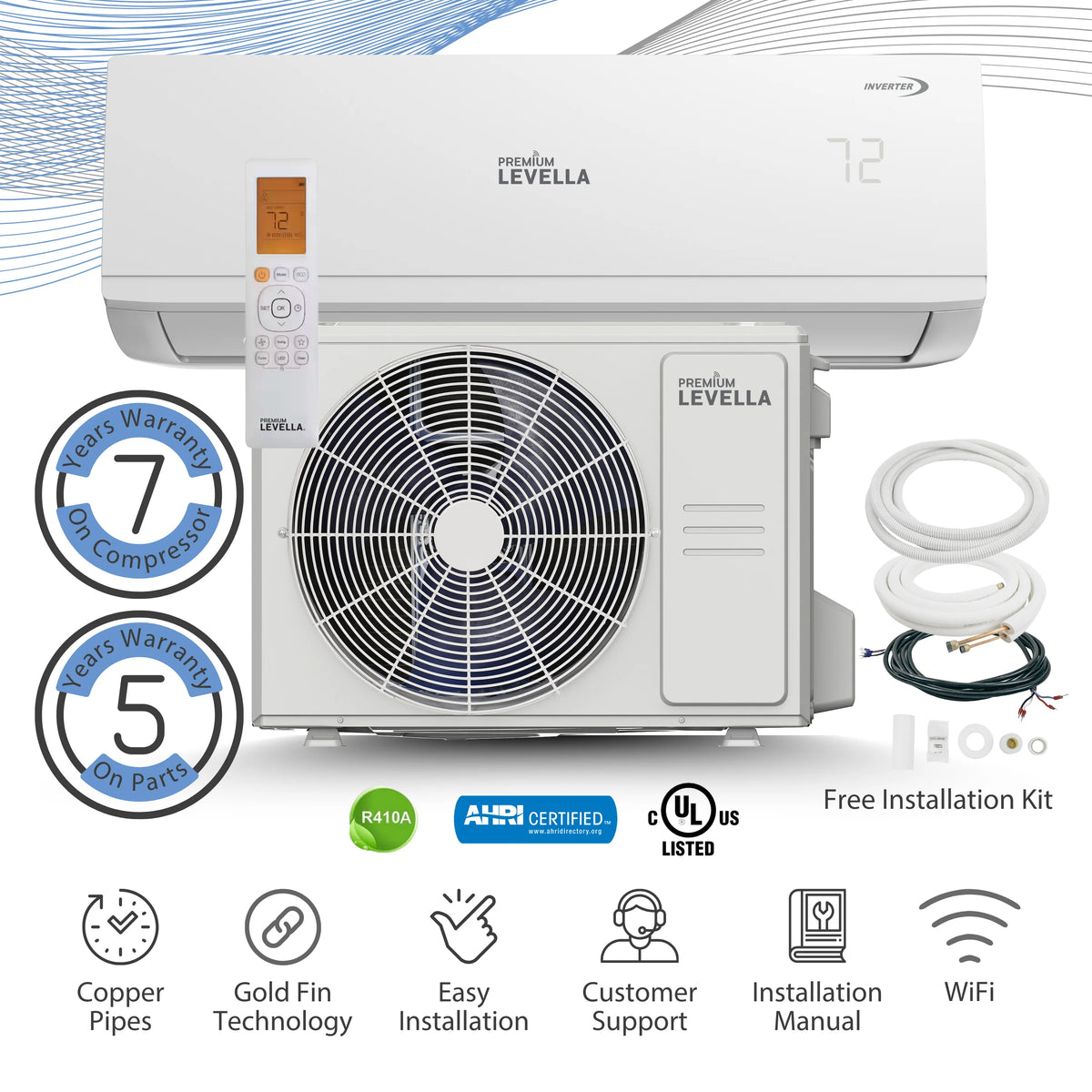 24000 Btu 18.5 SEER2 Inverter Mini Split Air Conditioner Heat Pump 220V D79909