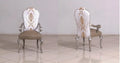 Antique Silver Dining Arm Chair Set 2Pcs L423