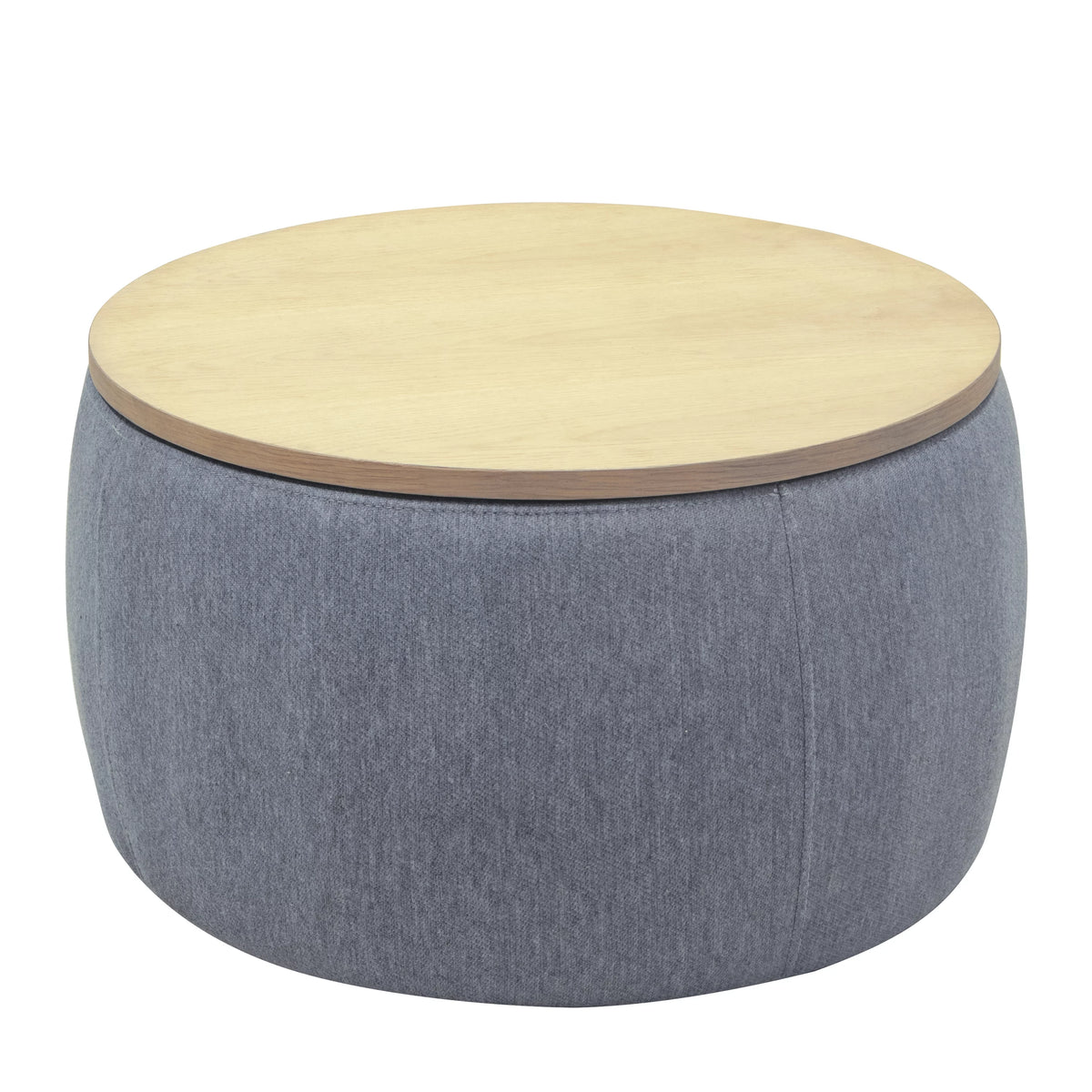 Dark Gray Round Storage Ottoman L22244