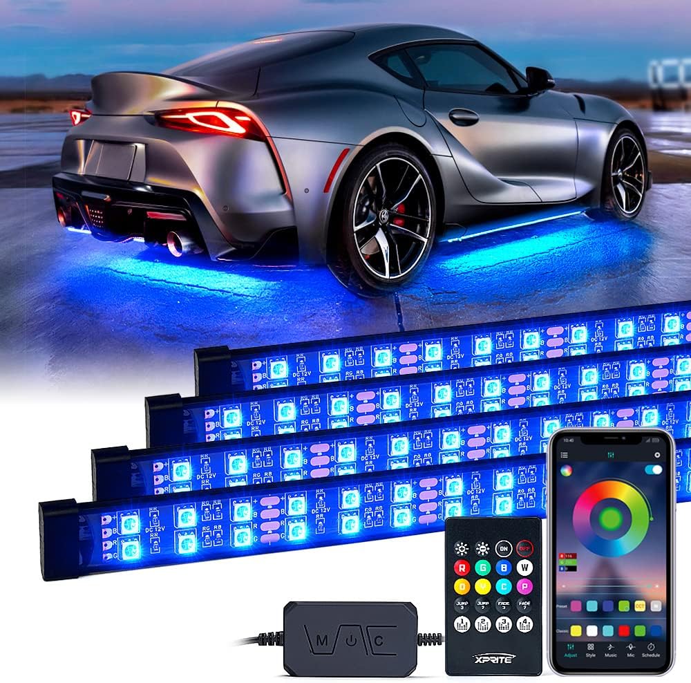 RGB LED Car Underglow Light Kit, 4 PCS, Pack of 2 M3302