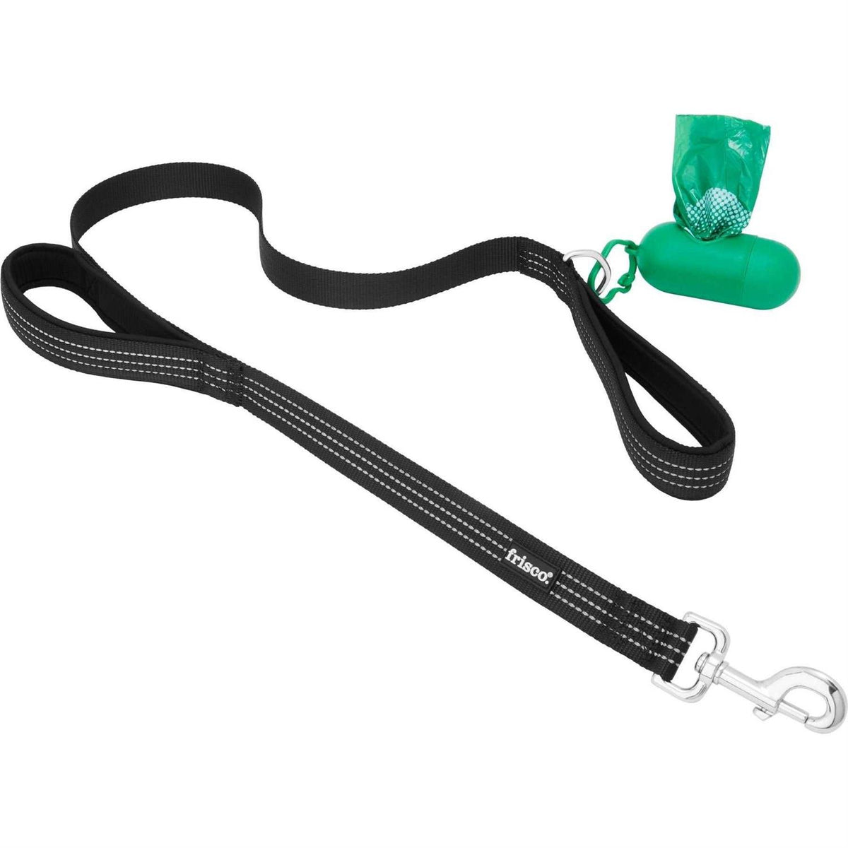 Traffic Leash with Dual Padded Handles & Poop Bag Dispenser Q175