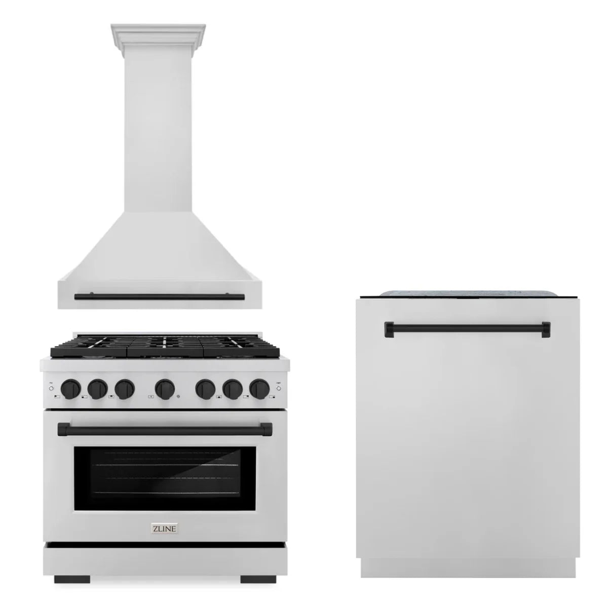 36 In. Gas Range, Range Hood, Dishwasher in Stainless Steel U6758