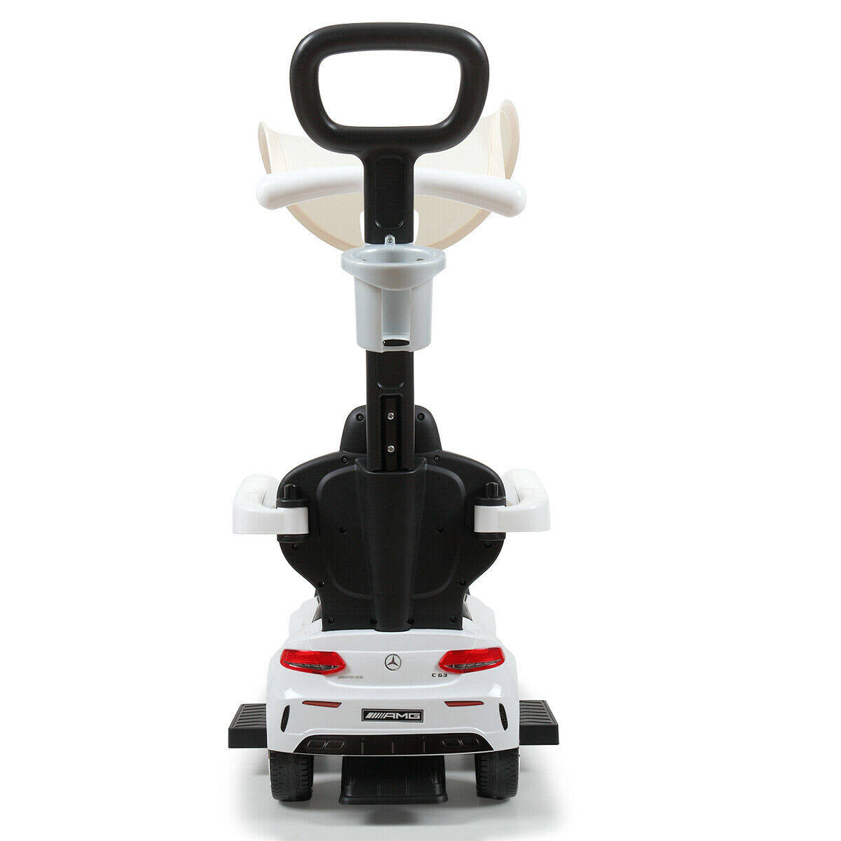White Toddler Push Car with Canopy L712