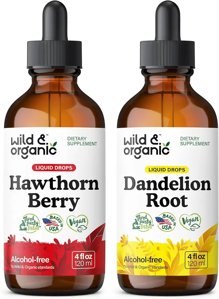 Hawthorn Berry Tincture 4 fl oz & Dandelion Root Tincture 4 fl oz H579