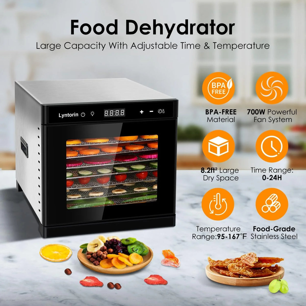 700W 8 Trays Food Dehydrator Machine J4205