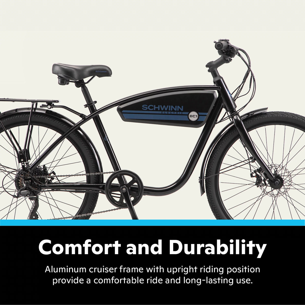 26-in. Black Cruiser Electric Bike E502