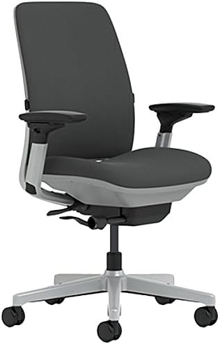 Graphite Chair with Platinum Base & Hard Floor Casters S338