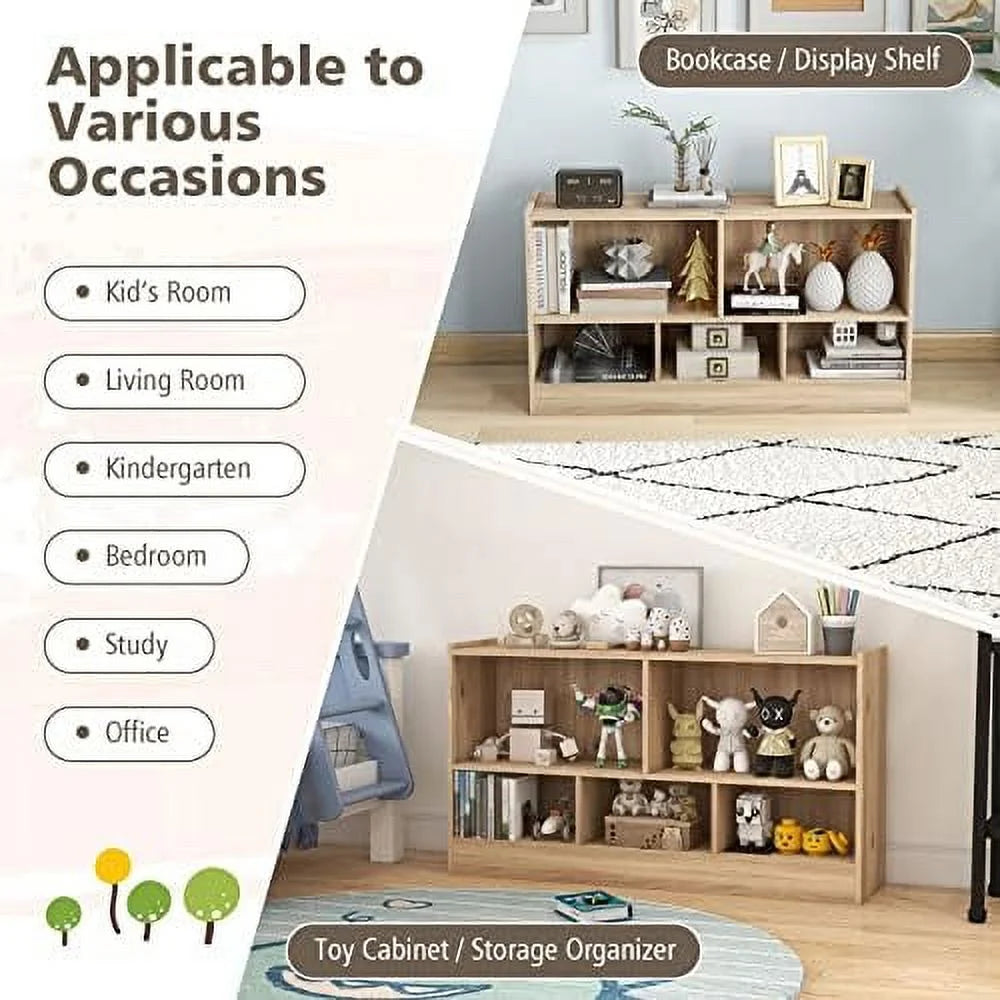 2-Tier 5 Cube Wooden Bookcase U804