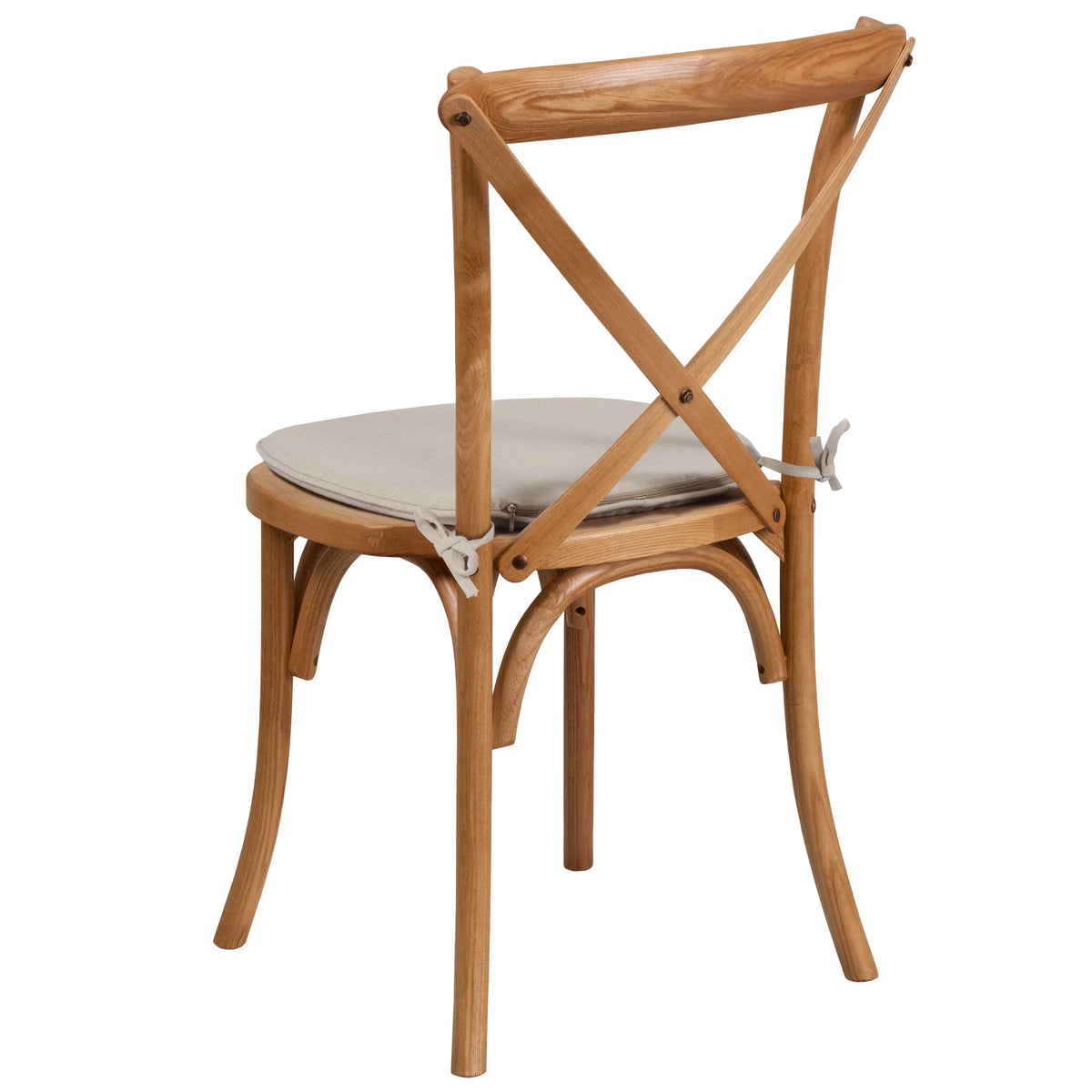 Oak Wood Cross Back Chair with Cushion Q642