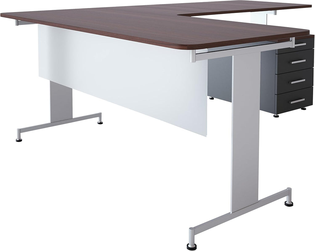 12" Frosted Acrylic Desk and Table Mounted Modesty Panel, Aluminum Frame, 12" x 72" U19219