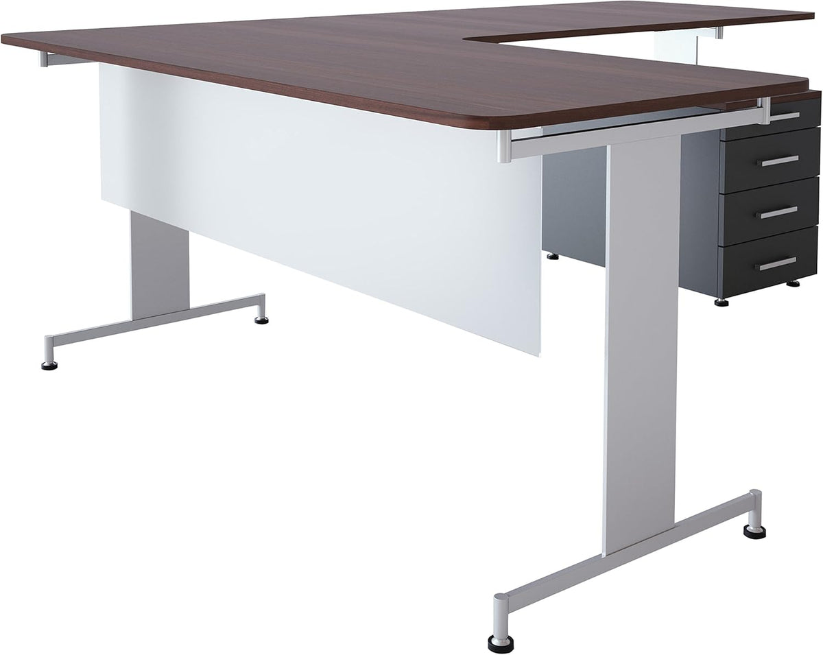 12" Frosted Acrylic Desk and Table Mounted Modesty Panel, Aluminum Frame, 12" x 72" U19219