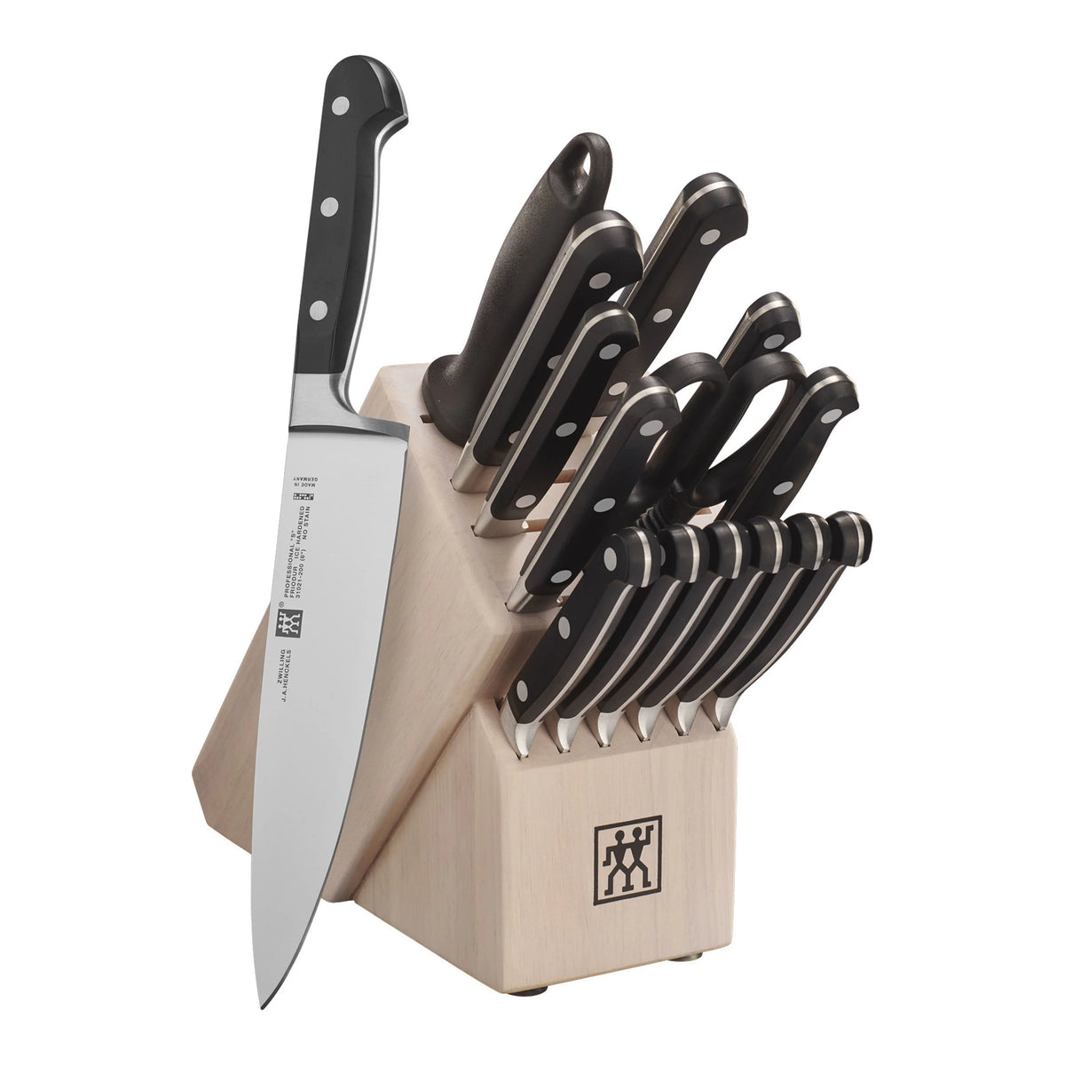 16 Pc Knife Set with White Rubberwood Block T4377