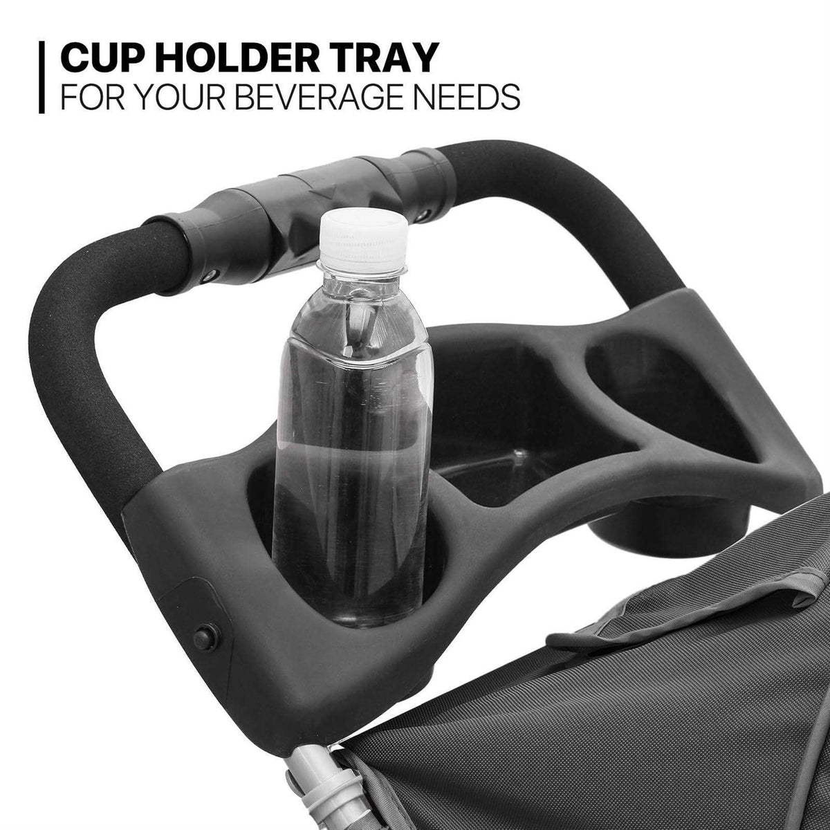 Foldable 3 Wheels Pet Stroller with Storage Basket and Cup Holder U66023