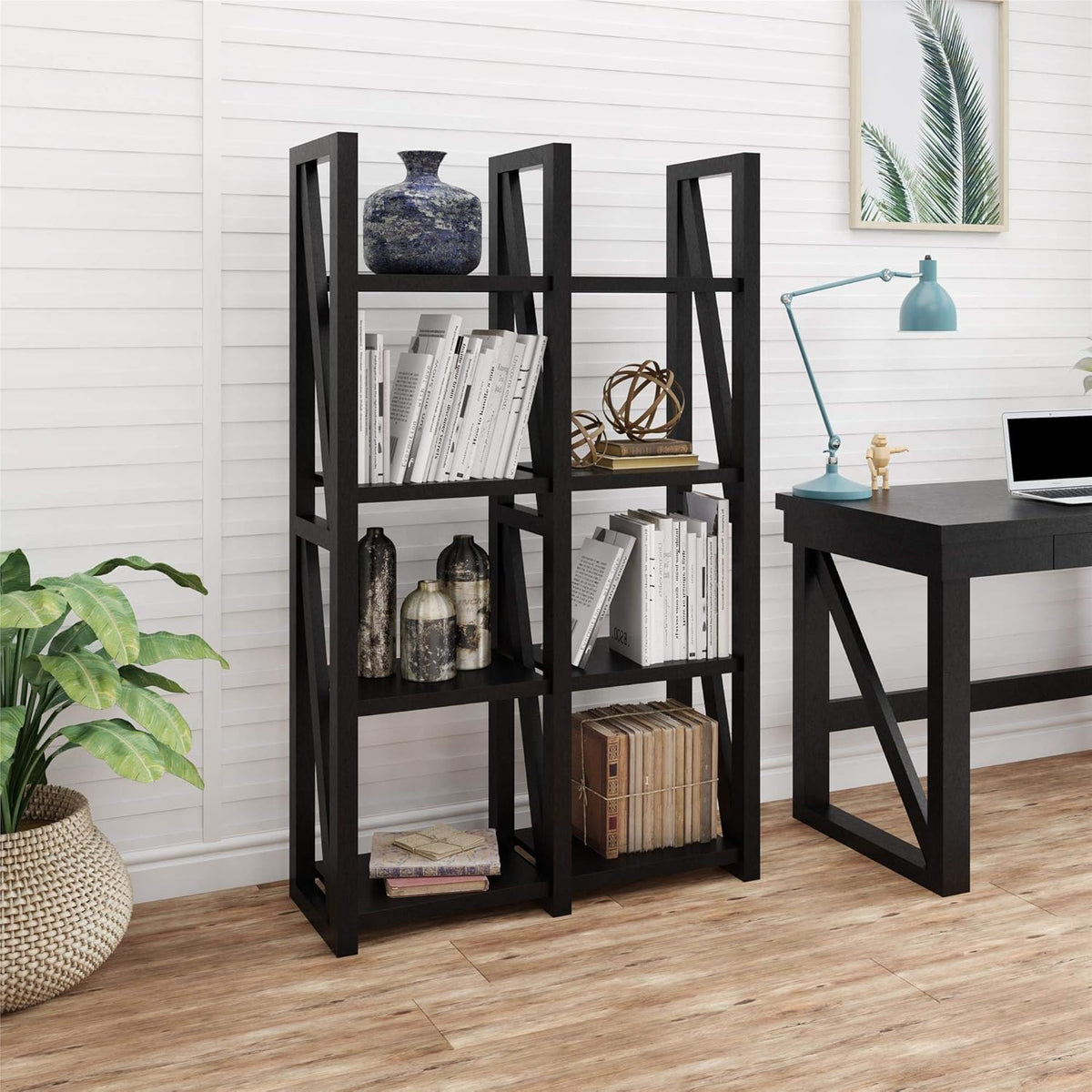 White Bookcase Room Divider I4402