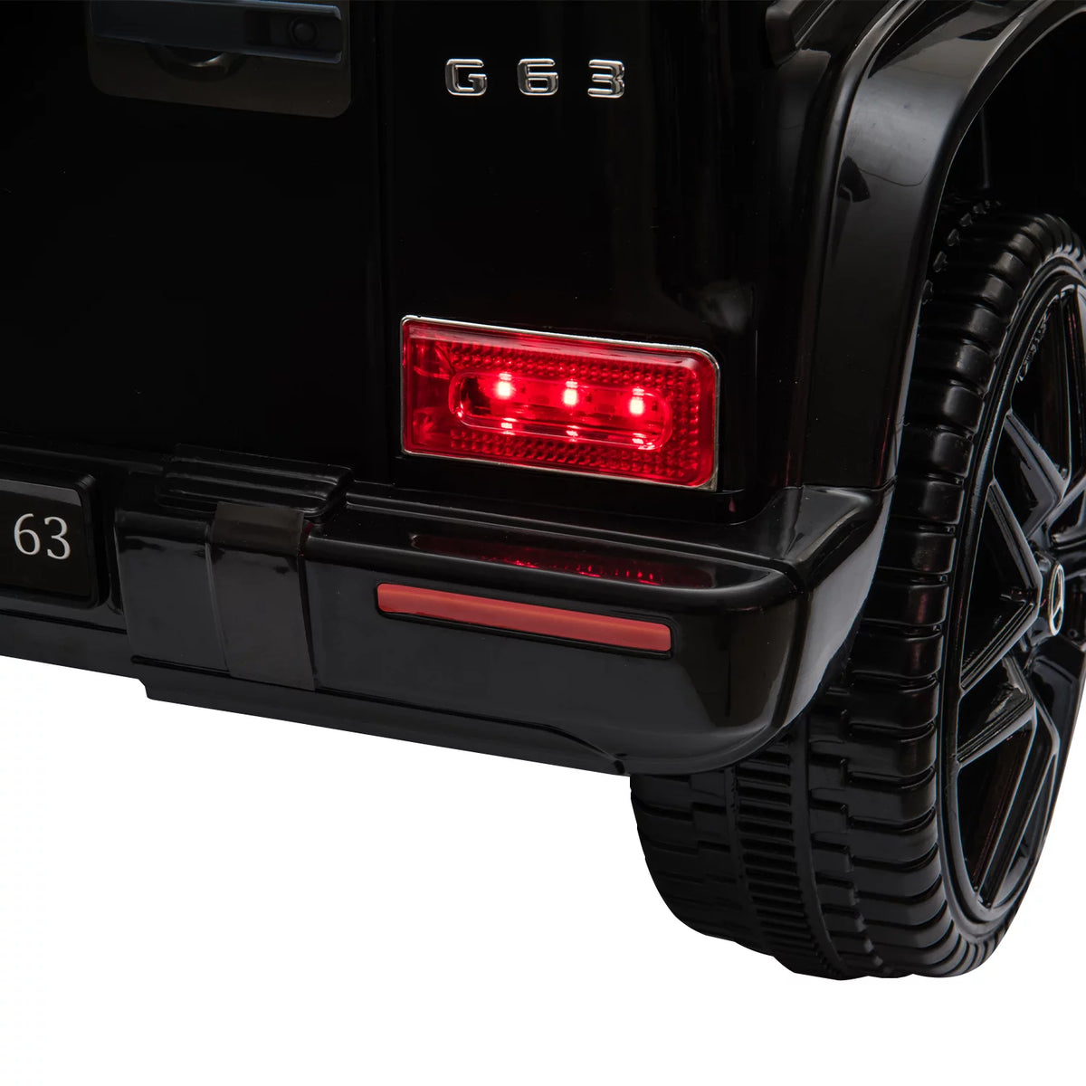 12V Battery Powered Ride On Car with Remote LED Lights Black K6275